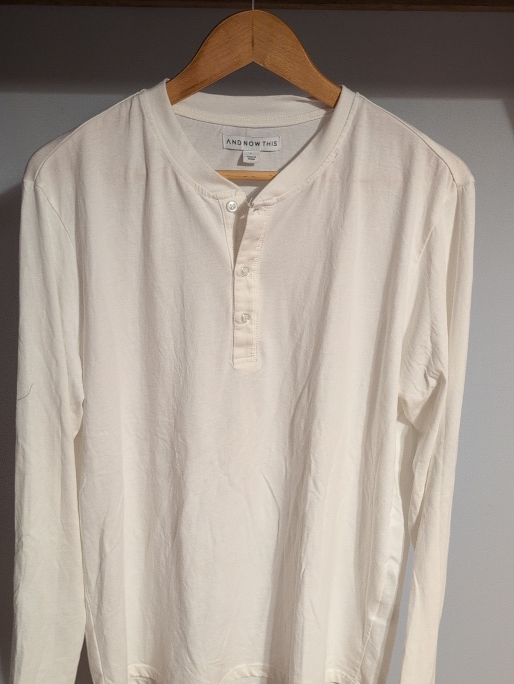 And Now This Men's Long-Sleeve Henley Shirt - Cream
